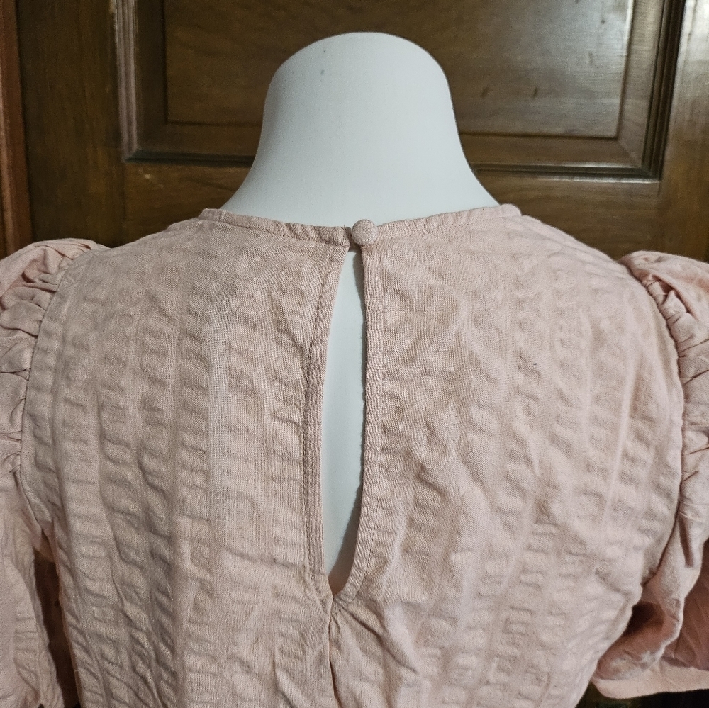 A New Day Puff Sleeve  Dress Light Pink Size S - Picture 5 of 10